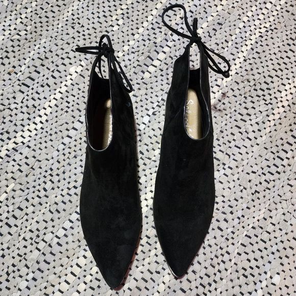 Splendid Niva Pointed Toe Suede Booties in Black - Picture 9 of 16